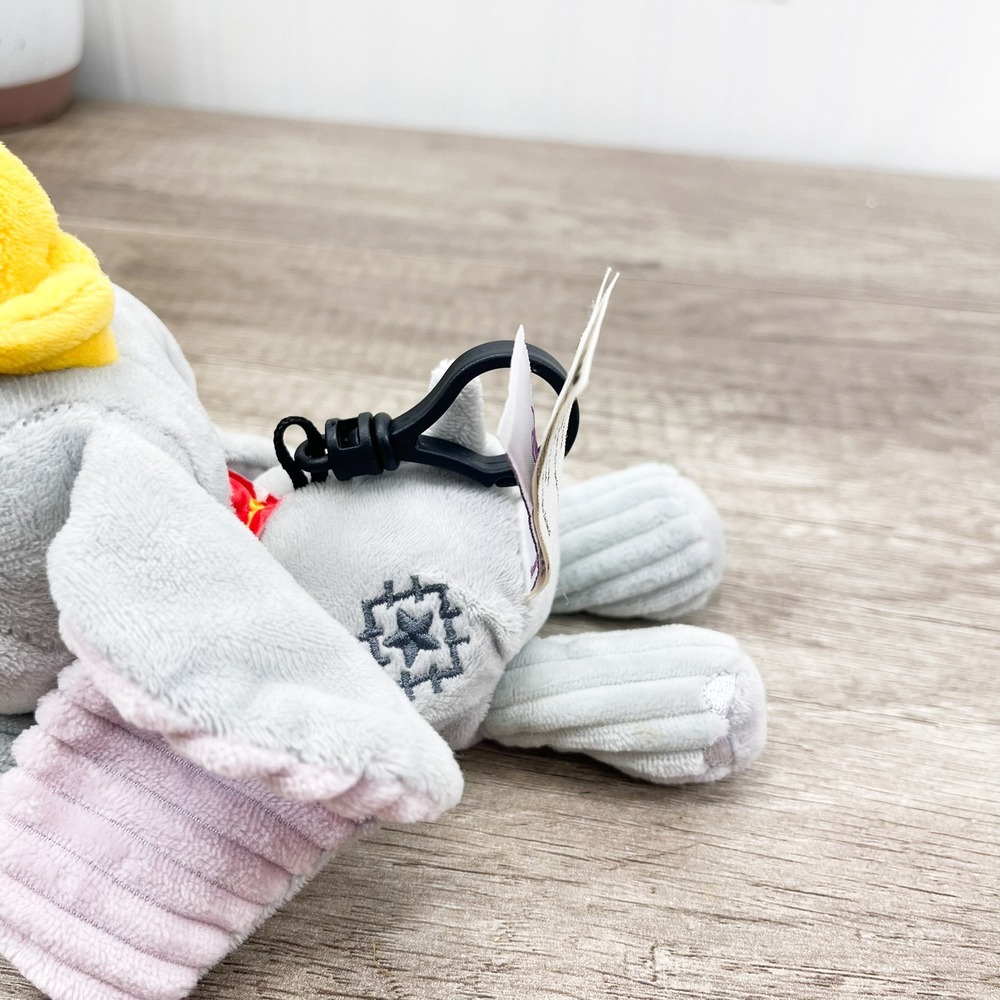 Disney Scentsy Buddy Clip Dumbo Elephant Plush Backpack Clip Gray Yellow Hat - Picture 12 of 14